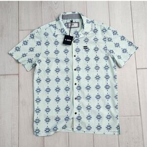 Jetty Dockside Party Shirt Men's Medium Southwest Short Sleeve Button Shirt Blue